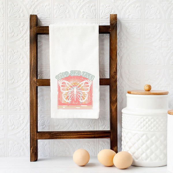 Wild and Free Butterfly Tea Towel