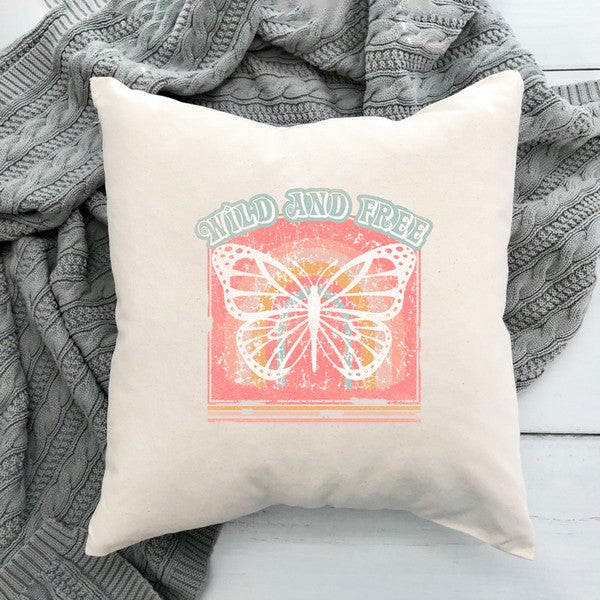 Wild and Free Butterfly Pillow Cover