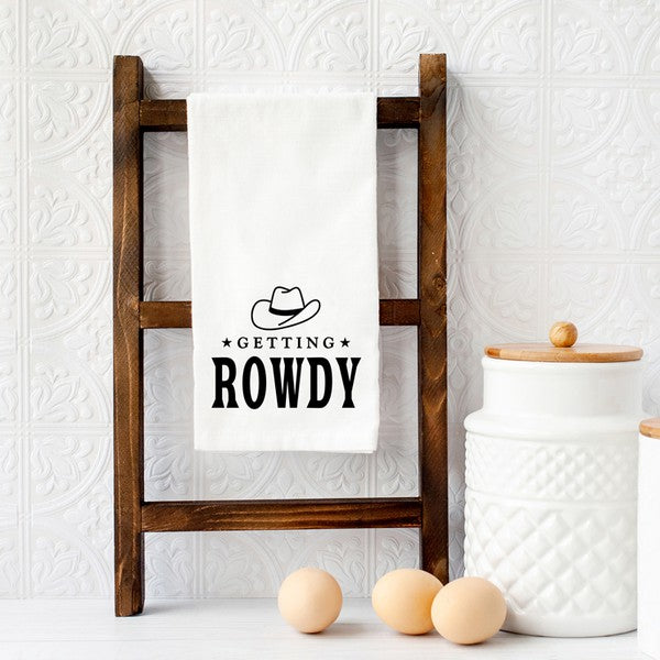 Getting Rowdy Cowboy Hat Tea Towel