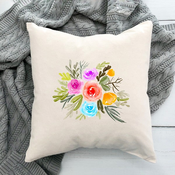 Watercolor Bouquet Pillow Cover