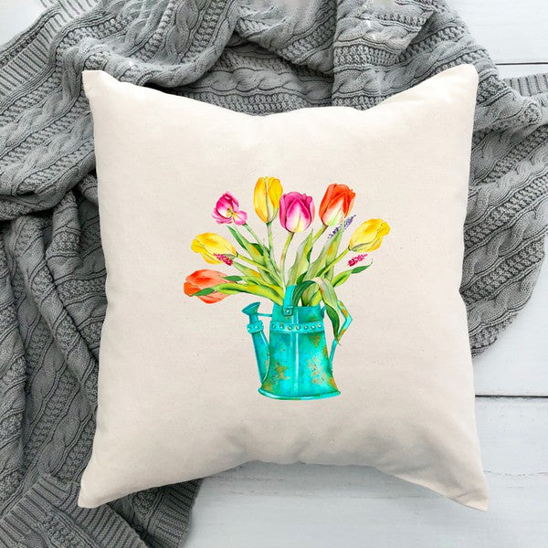 Watering Can Bouquet Pillow Cover
