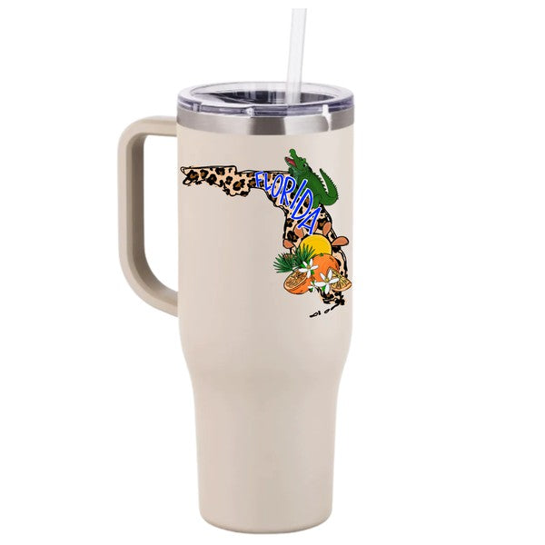 florida tumbler with handle, stanley dupe