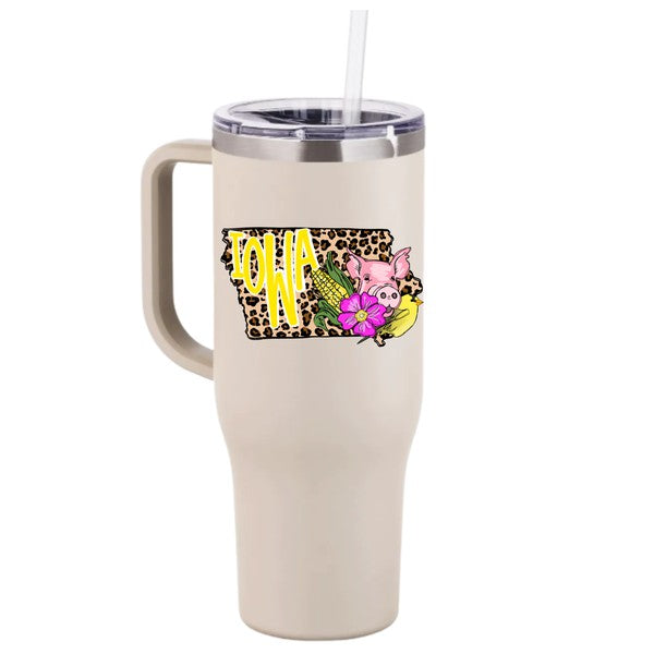 iowa tumbler with handle, stanley dupe