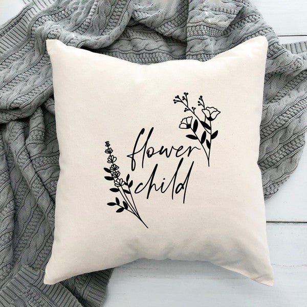 Flower Child Cursive Pillow Cover