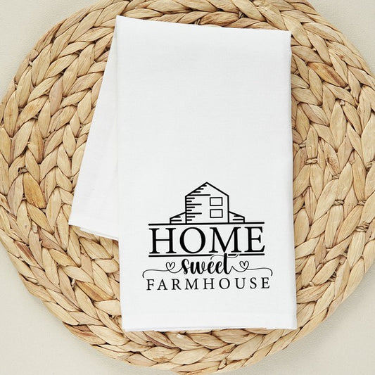 Home Sweet Farmhouse Hearts Tea Towel