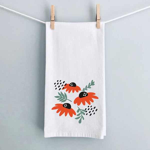 Poppies And Ruscus Tea Towel