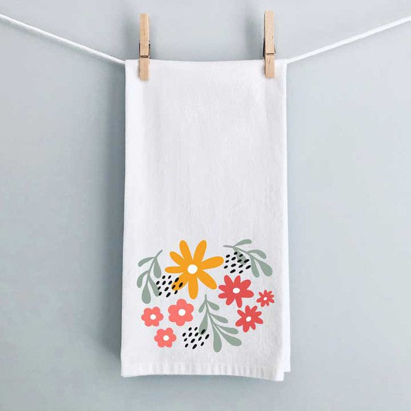 Daisies And Ruscus Tea Towel