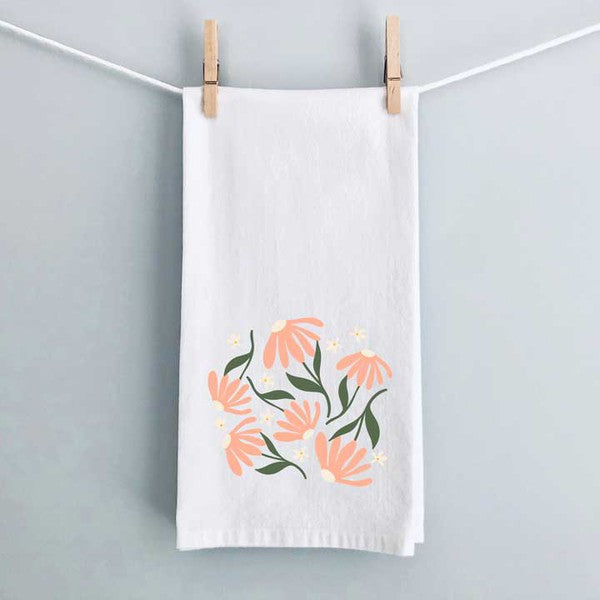 Pink Daisies Tea Towel