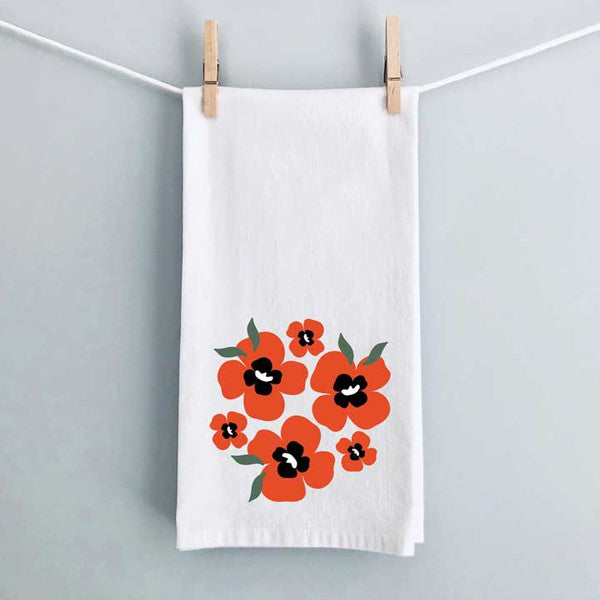 Red Poppies Tea Towel