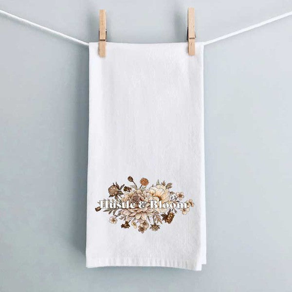 Hustle And Bloom Tea Towel