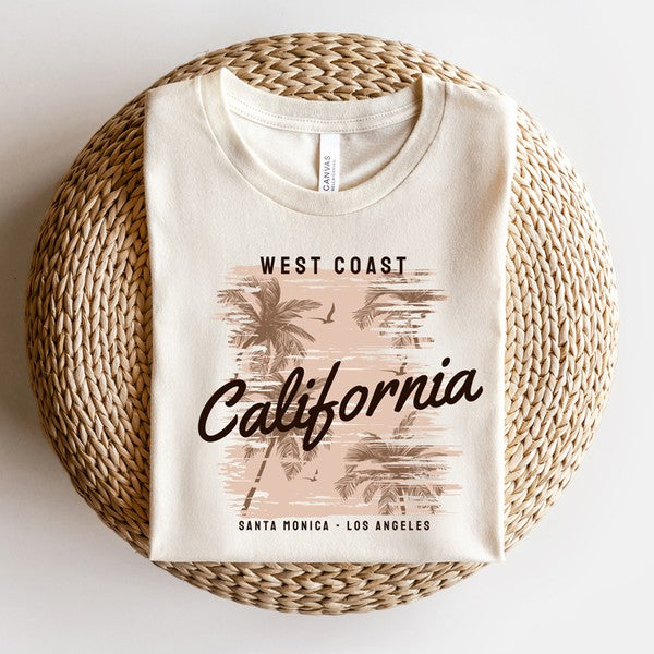 West Coast Santa Monica Short Sleeve Graphic T-shirt by BlakWardrob