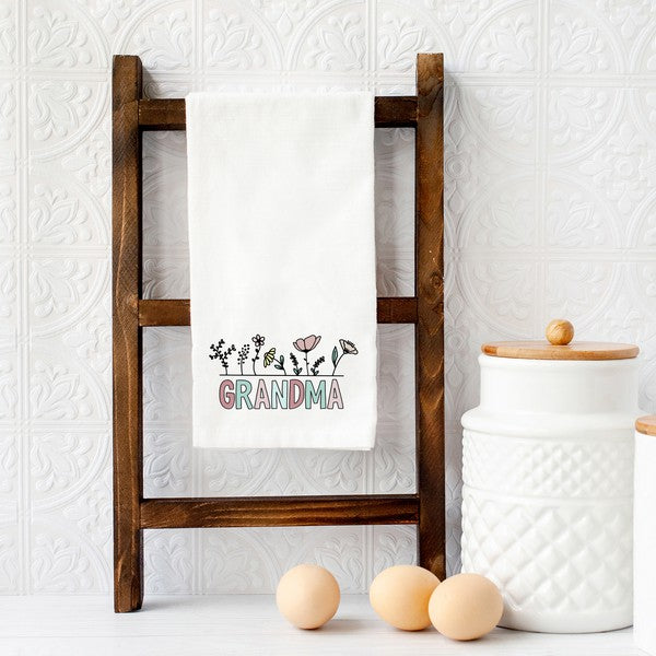 Grandma Flowers Tea Towel