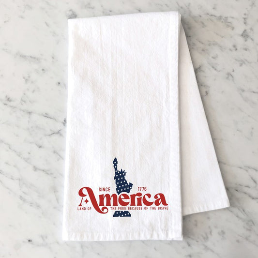 America Statue Tea Towel