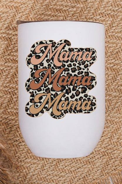 Mother's Day Mama Leopard Brown Wine Tumbler