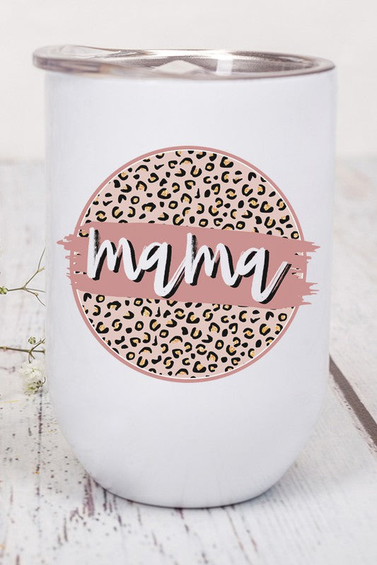 Mother's Day Leopard Neutral Circle Wine Tumbler