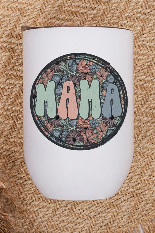 Mother's Day Gift Mama Black Circle Wine Tumbler