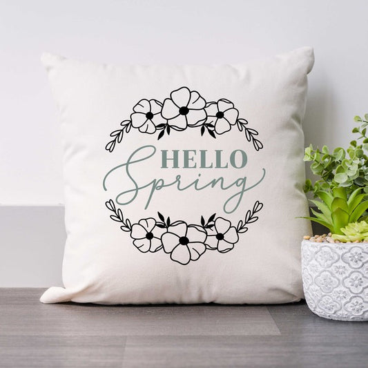 Hello Spring Round Pillow Cover