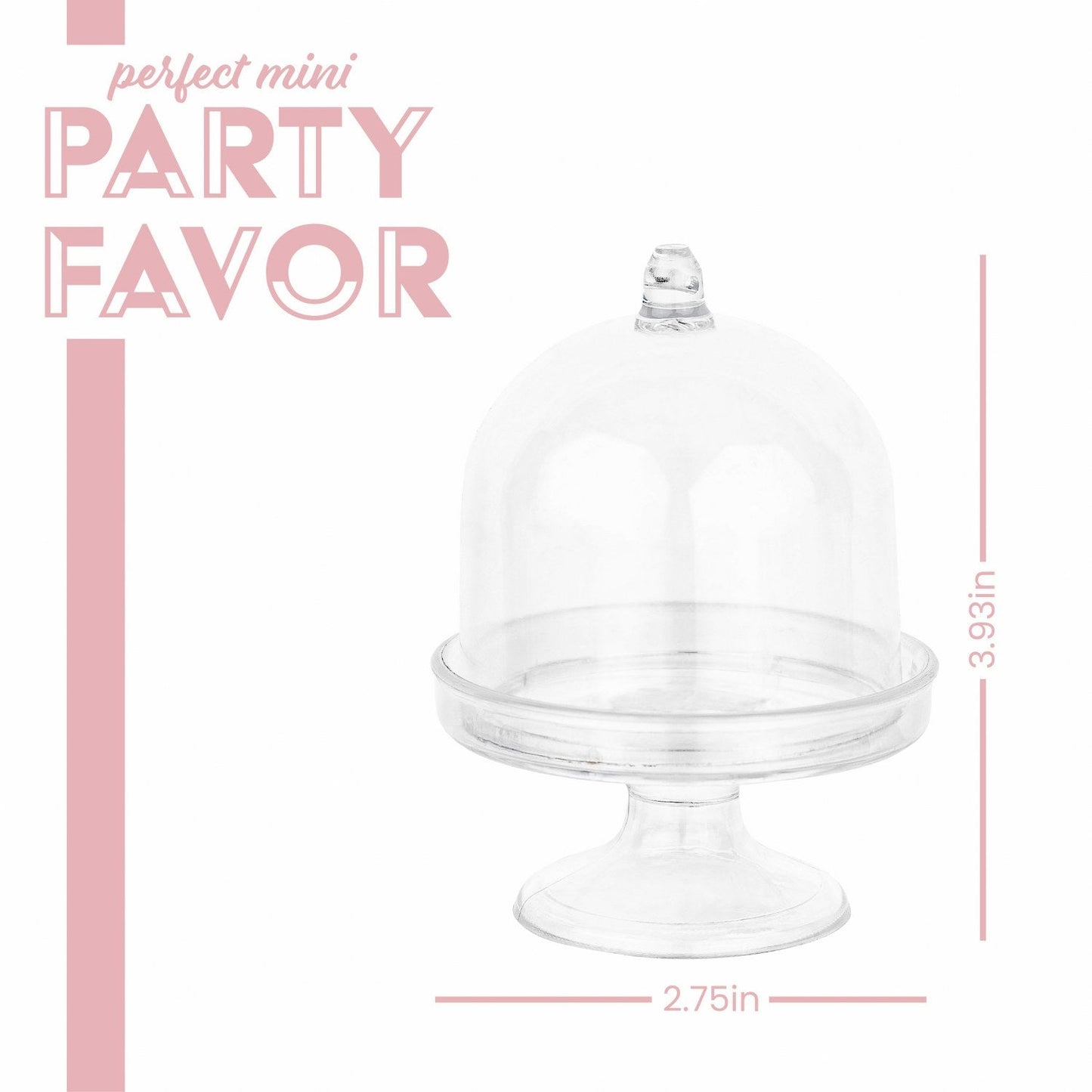 Mini Cake Dome Shaped Acrylic Candy Boxes 16 Pack 2.75"X3.93" by Hammont