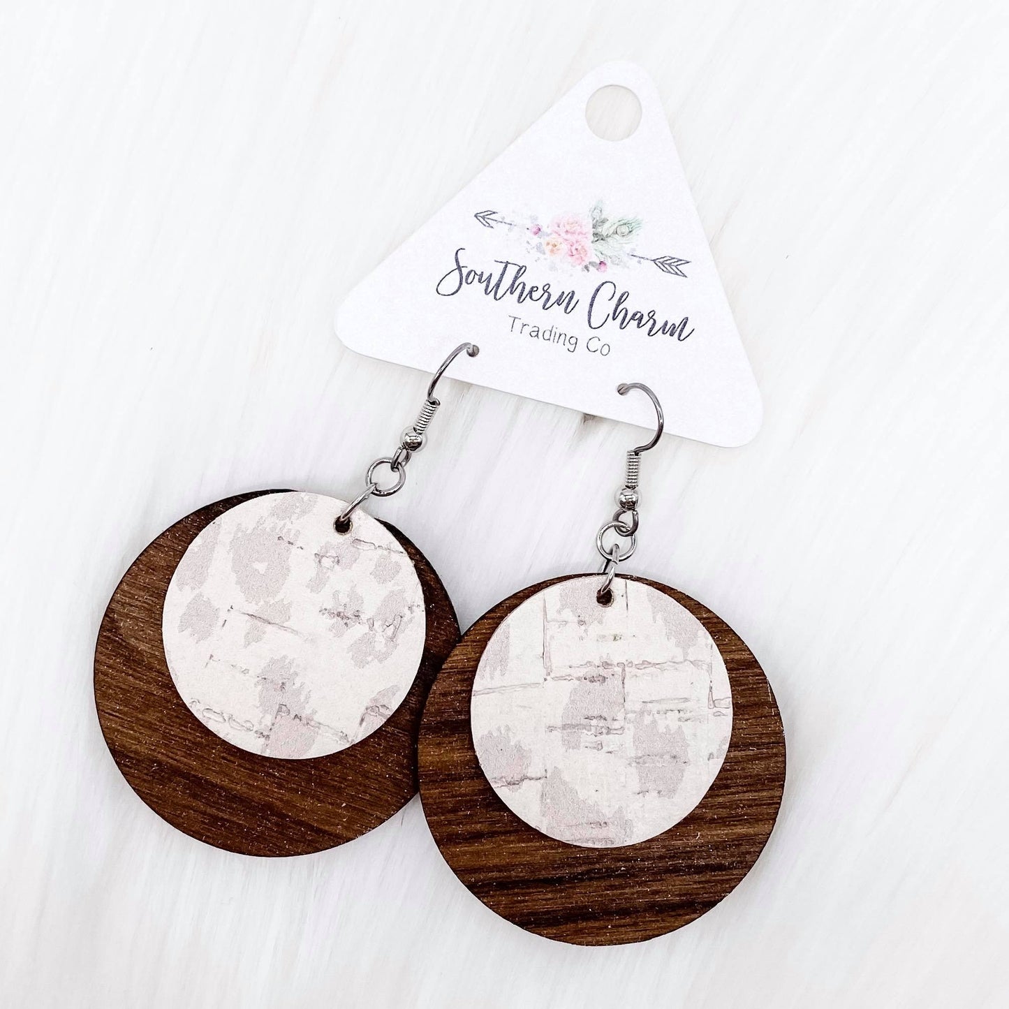 The New Ella Collection (wood & cork) -Earrings by Doohickies Wholesale