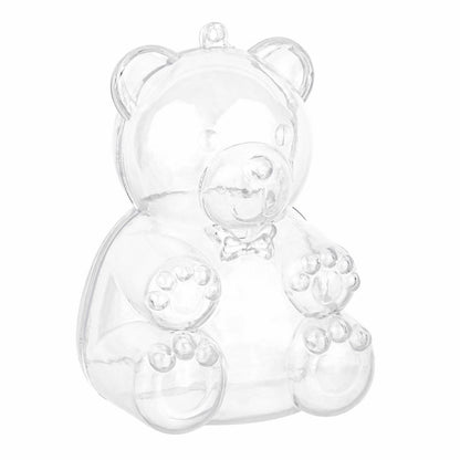 Large Bear Shaped Acrylic Candy Boxes 18 Pack 3"x3"x4.25" by Hammont