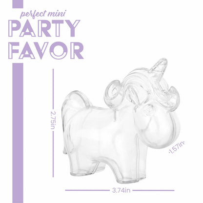 Unicorn Shaped Acrylic Candy Boxes 16 Pack 3.74"X2.75"X1.57" by Hammont