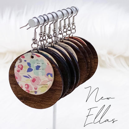 The New Ella Collection (wood & cork) -Earrings by Doohickies Wholesale