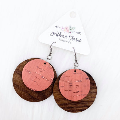 The New Ella Collection (wood & cork) -Earrings by Doohickies Wholesale