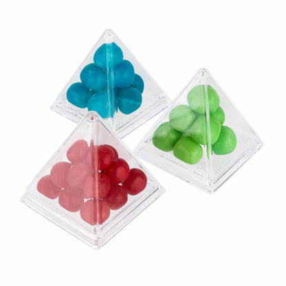 Pyramid Triangle Shaped Acrylic Candy Boxes 16 Pack 2.44"X2.44"X2.63" by Hammont