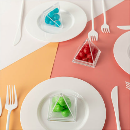 Pyramid Triangle Shaped Acrylic Candy Boxes 16 Pack 2.44"X2.44"X2.63" by Hammont