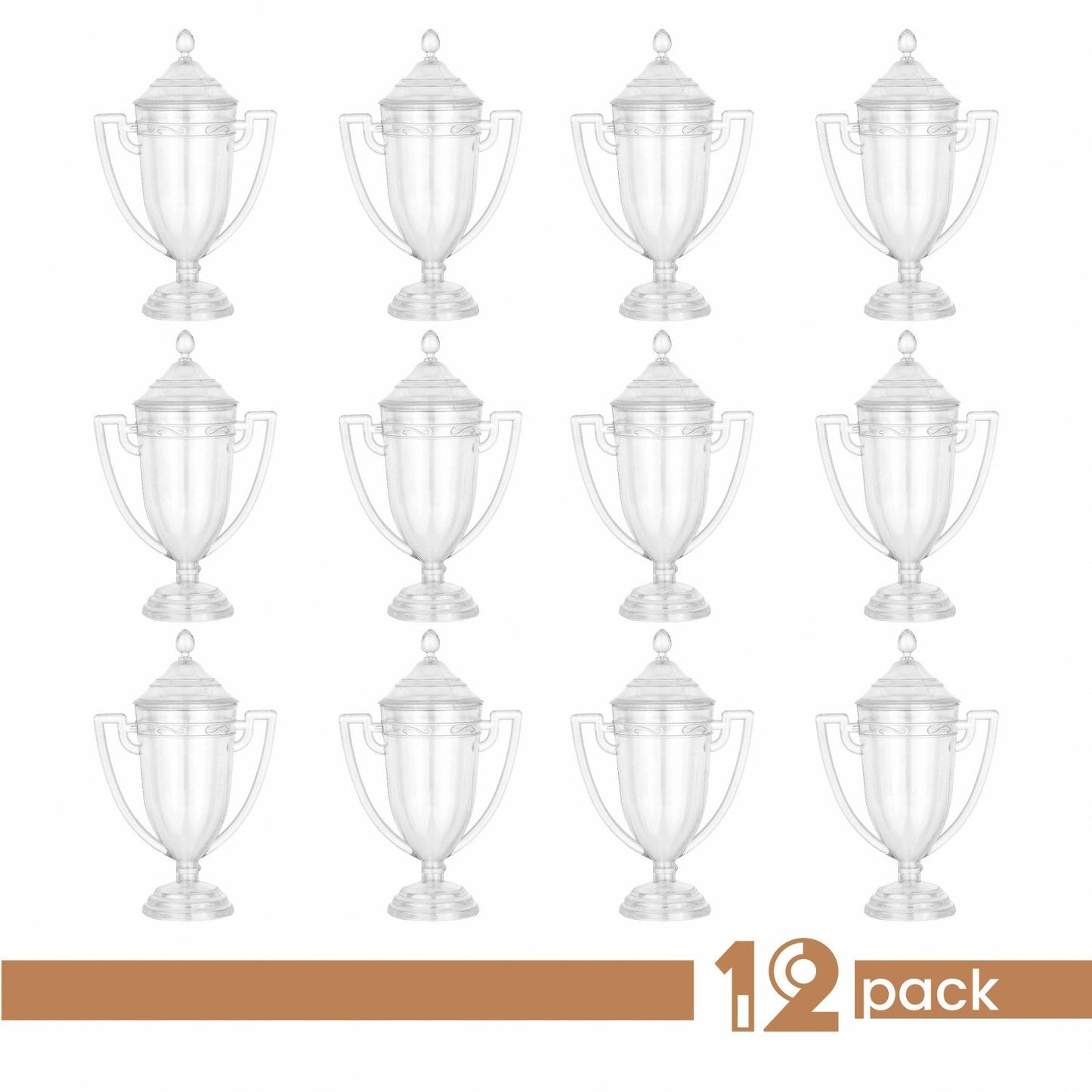 Trophy Cup Shaped Acrylic Candy Boxes 12 Pack 1.69"X3.5"X3.14" by Hammont