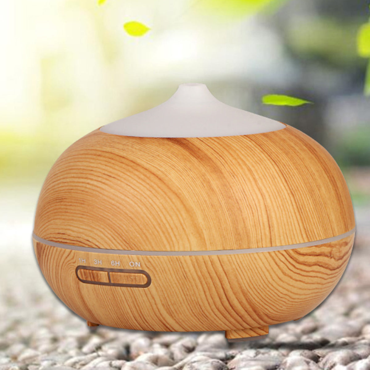 Mistyrious Essential Oil Humidifier Natural Oak Design With Easy Remote by VistaShops