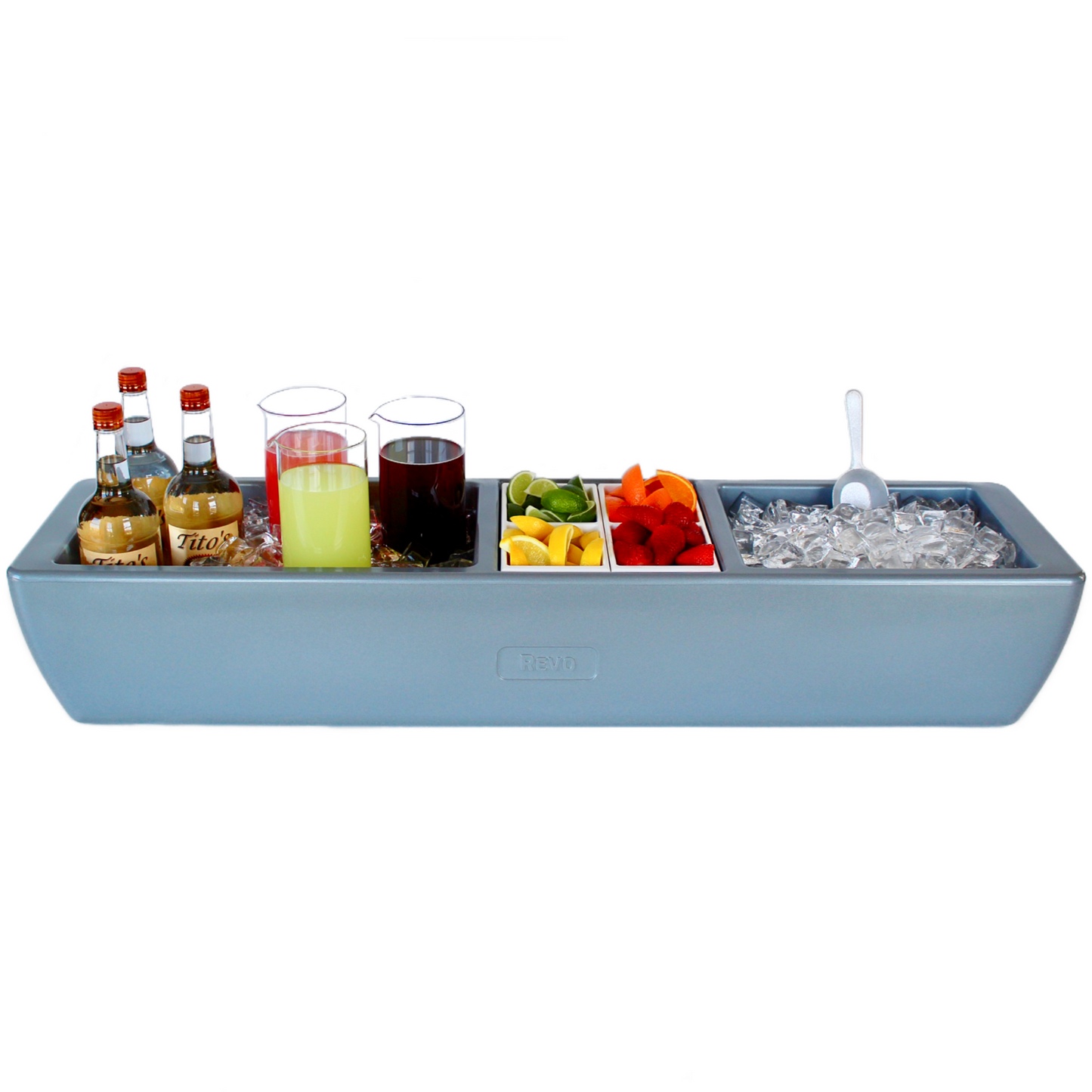 REVO Party Barge Cooler | Metallic Gray | Insulated Beverage Tub by REVO COOLERS, LLC