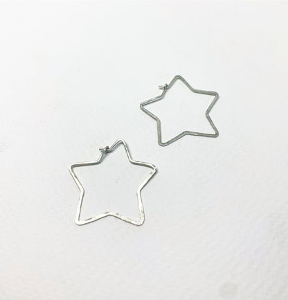 Star Hoops - Size Small by Jennifer Cervelli Jewelry