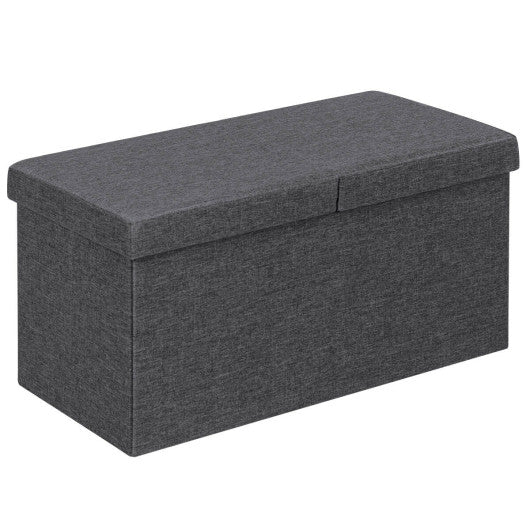 30 Inch Folding Storage Ottoman with Lift Top-Dark Gray by VYSN