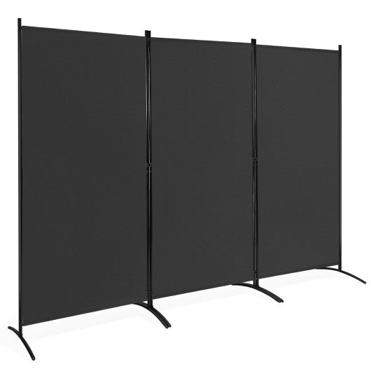 3-Panel Room Divider Folding Privacy Partition Screen for Office Room-Black by VYSN