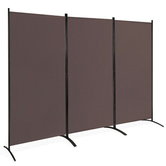 3-Panel Room Divider Folding Privacy Partition Screen for Office Room-Brown by VYSN