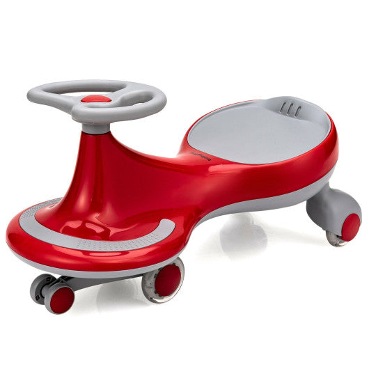 Wiggle Car Ride-on Toy with Flashing Wheels-Red by VYSN