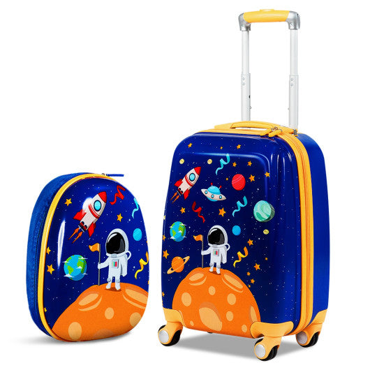 2PC Kids Luggage Set Rolling Suitcase & Backpack-Navy by VYSN