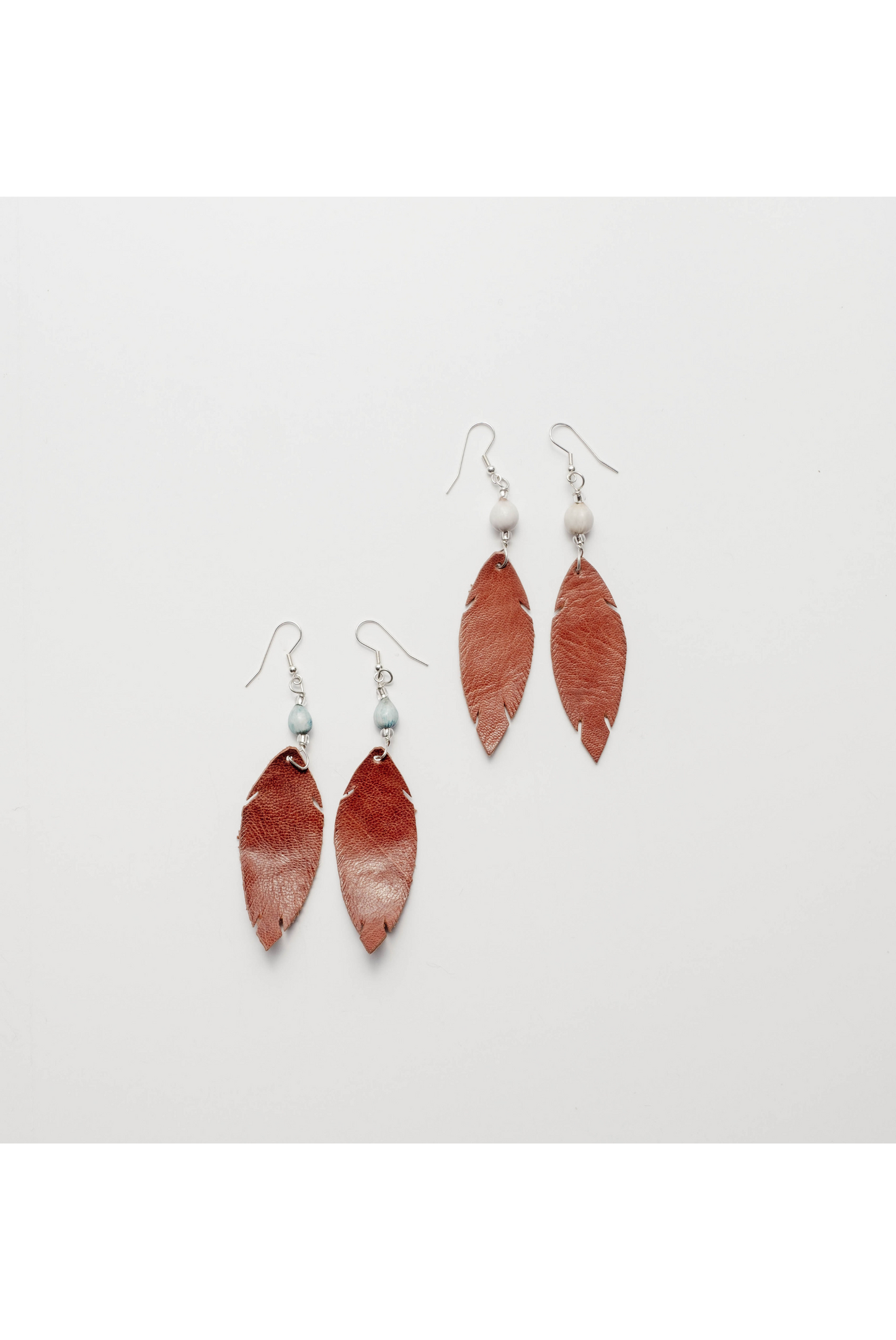 Leather Feather Earring by 2nd Story Goods