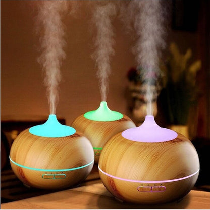 Mistyrious Essential Oil Humidifier Natural Oak Design With Easy Remote by VistaShops