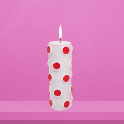 Polka Dotted Pillar Candle by Made By Humans