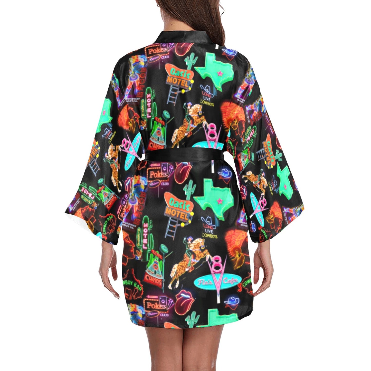 Vegas Neon Women's Lounge Kimono Robe by Baha Ranch Western Wear