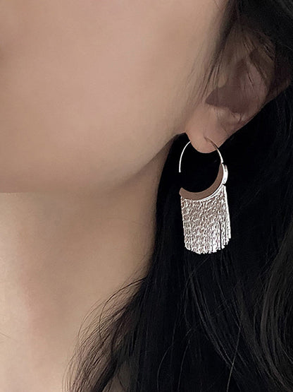 Normcore Geometric Tasseled Drop Earrings by migunica