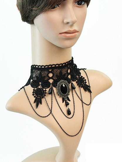 Punk Style Lacy Necklace by migunica