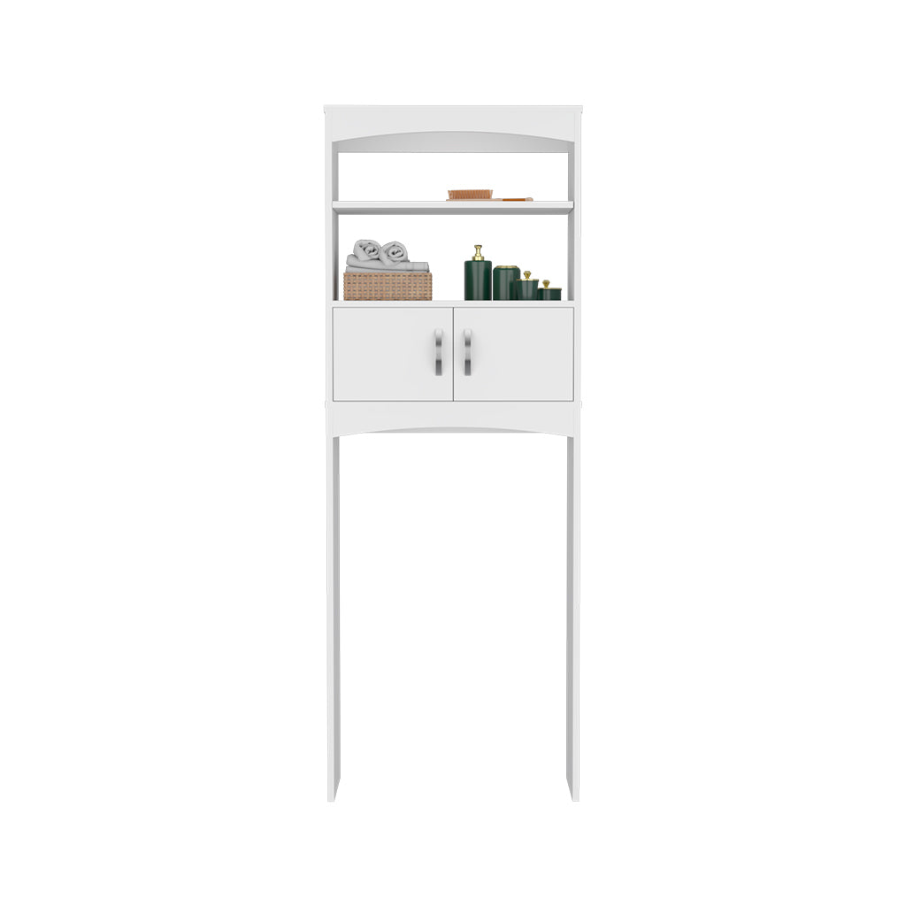 Over The Toilet Cabinet Valentia, Three Shelves, White Finish