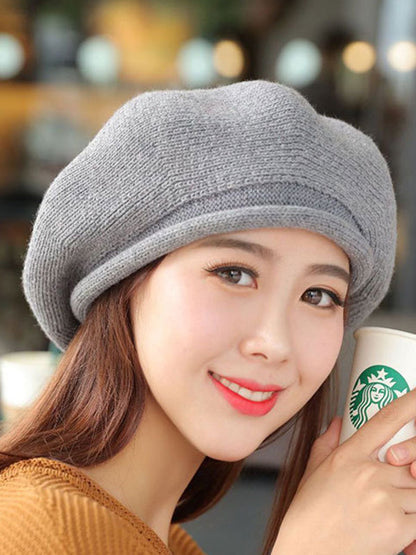 Solid Color Split-Joint Beret Hat by migunica