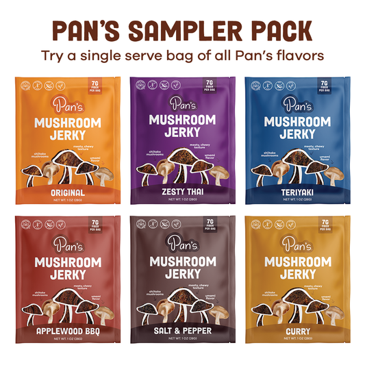 Pan's Mushroom Jerky 1oz Sampler Pack by Pan's Mushroom Jerky