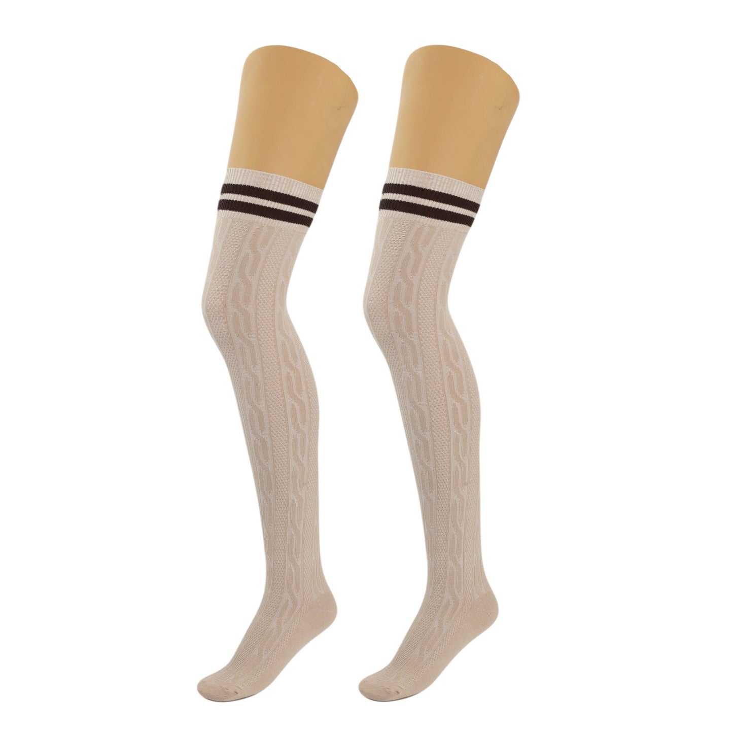 1 Pair - Thigh High Knitted Socks for Women Over Knee Long Boot Socks by Mars Outlet Store LLC