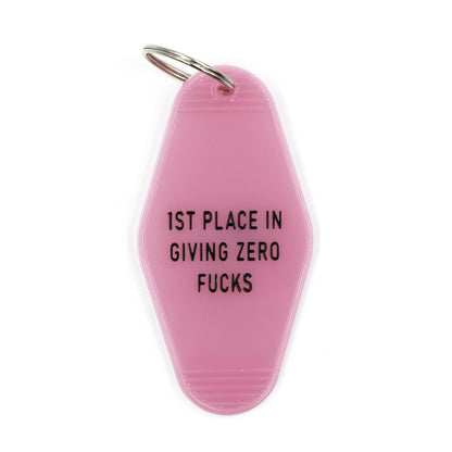 1st Place in Giving Zero Fucks Keychain in Blush Pink by The Bullish Store