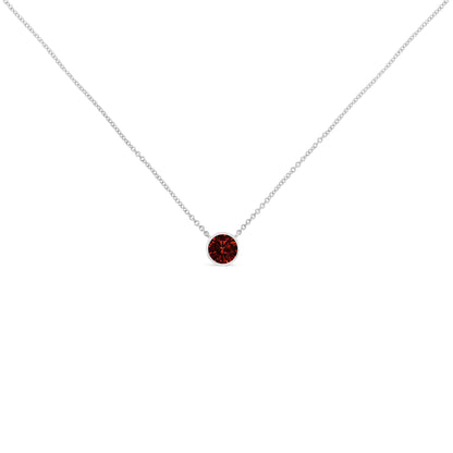 .925 Sterling Silver Bezel Set 3.5mm Created Gemstone Solitaire 18" Pendant Necklace by Infinite Jewels